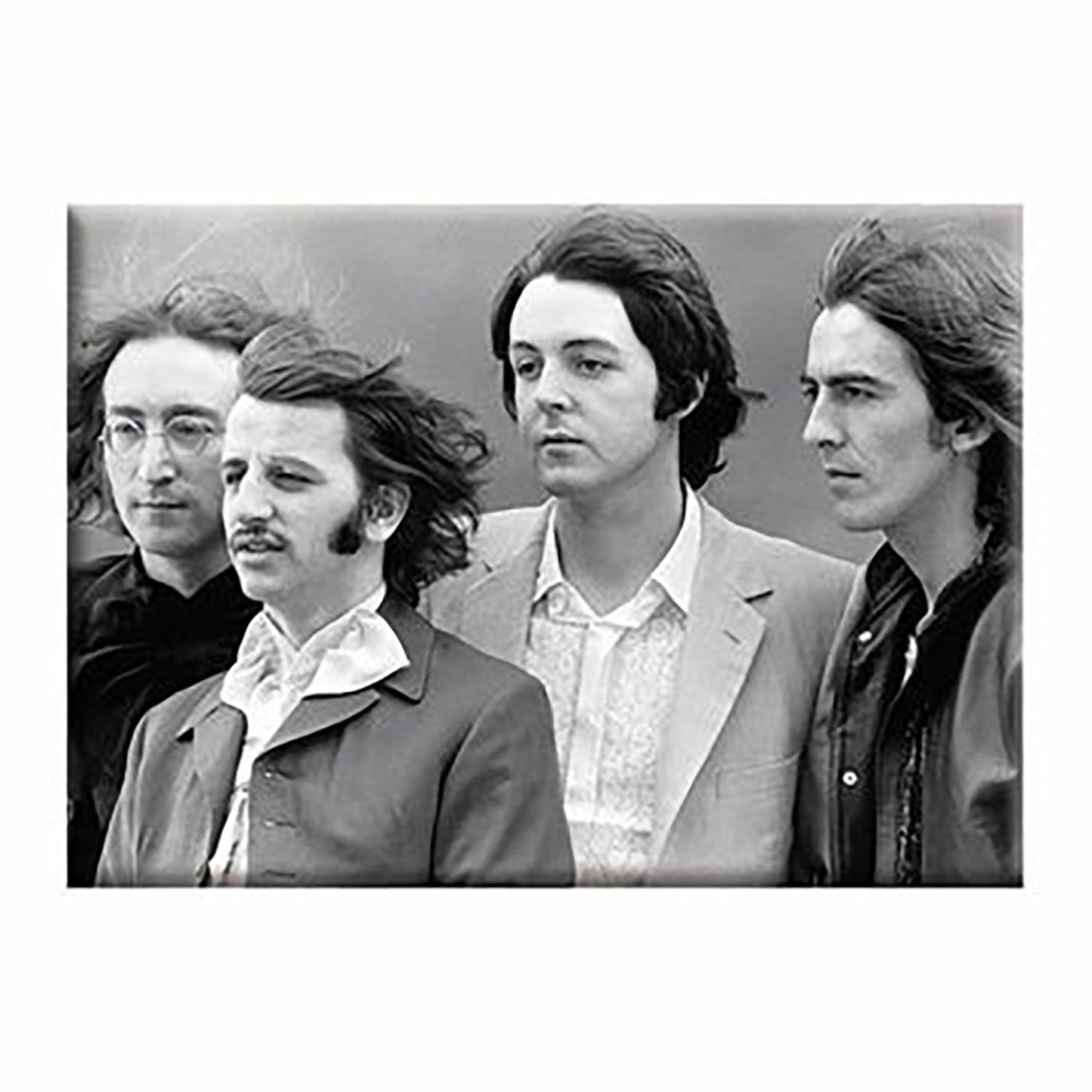 The Beatles Black & White Photo Magnet Front