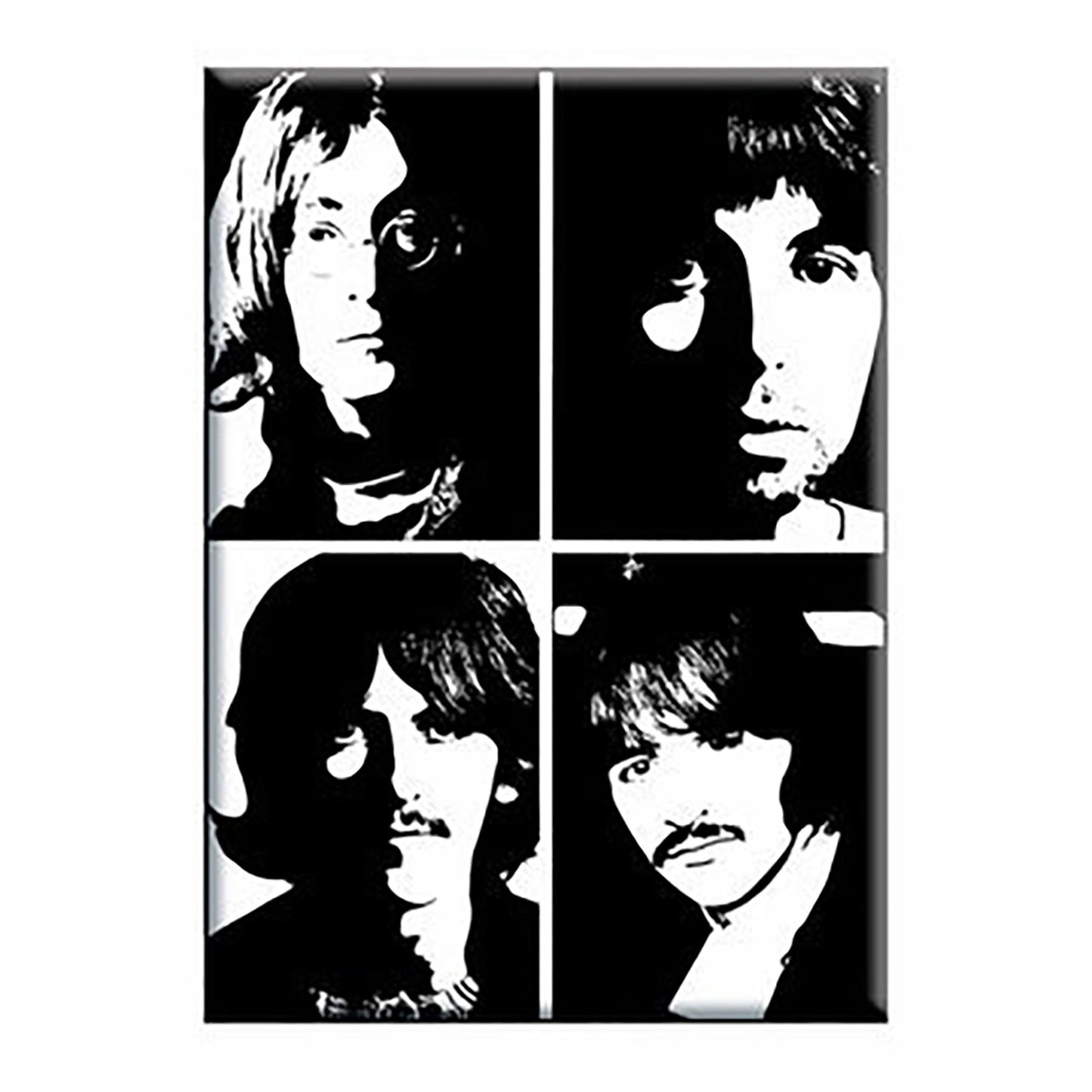 The Beatles Stencil Portraits Magnet Front