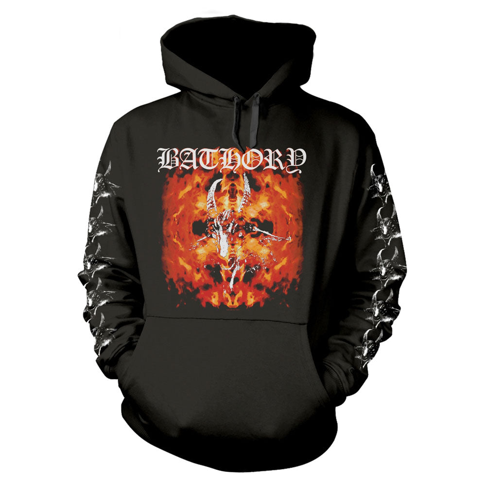 Bathory Fire Goat Hooded Sweatshirt Front