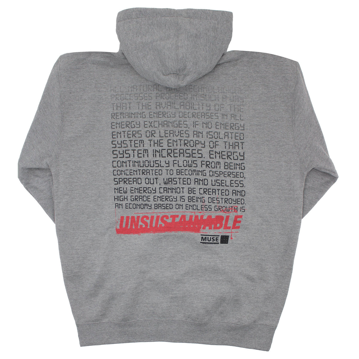 Muse The Second Law Unsustainable Zippered Hooded Sweatshirt Back