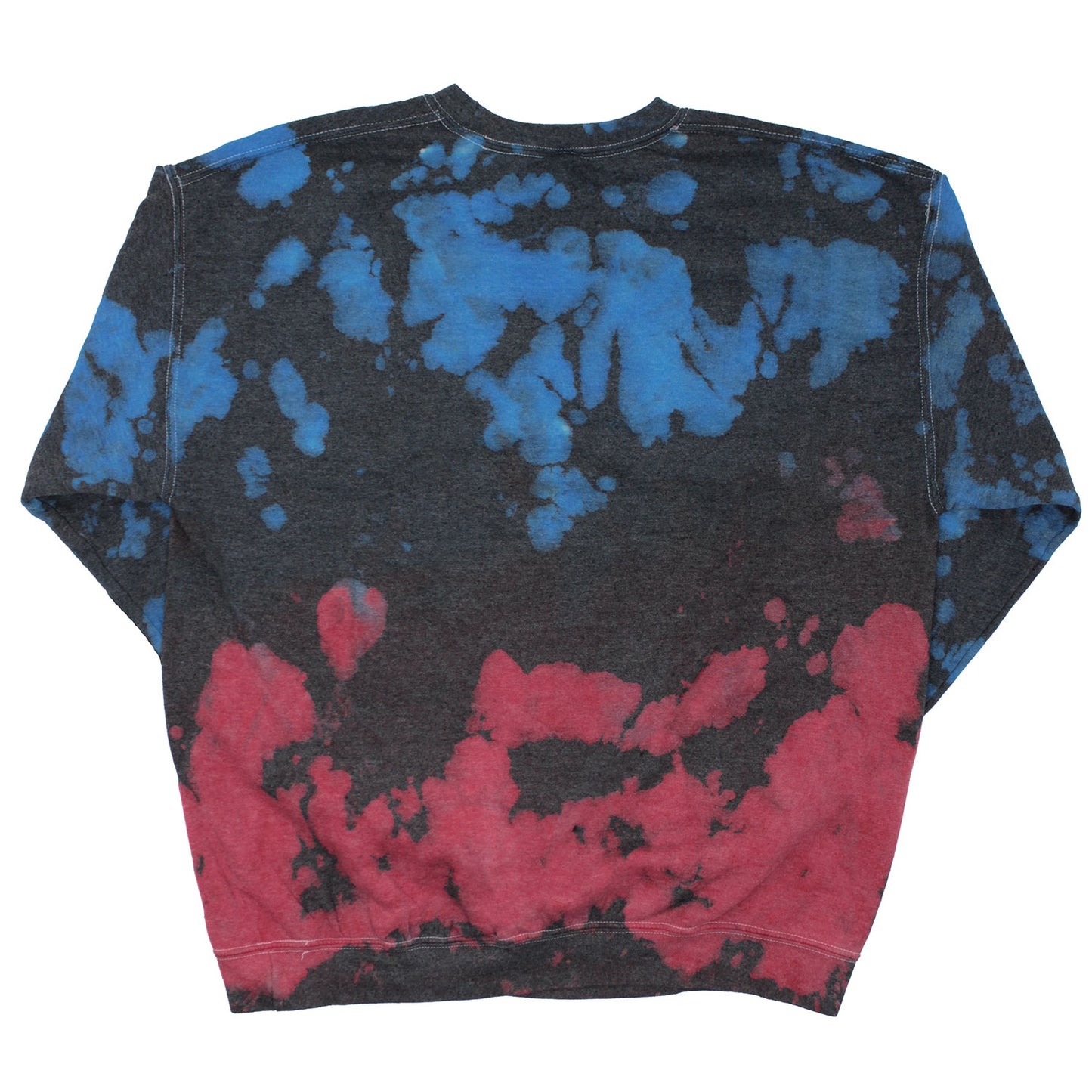 Jumbo Face Tie Dye Crew Neck Fleece Sweatshirt