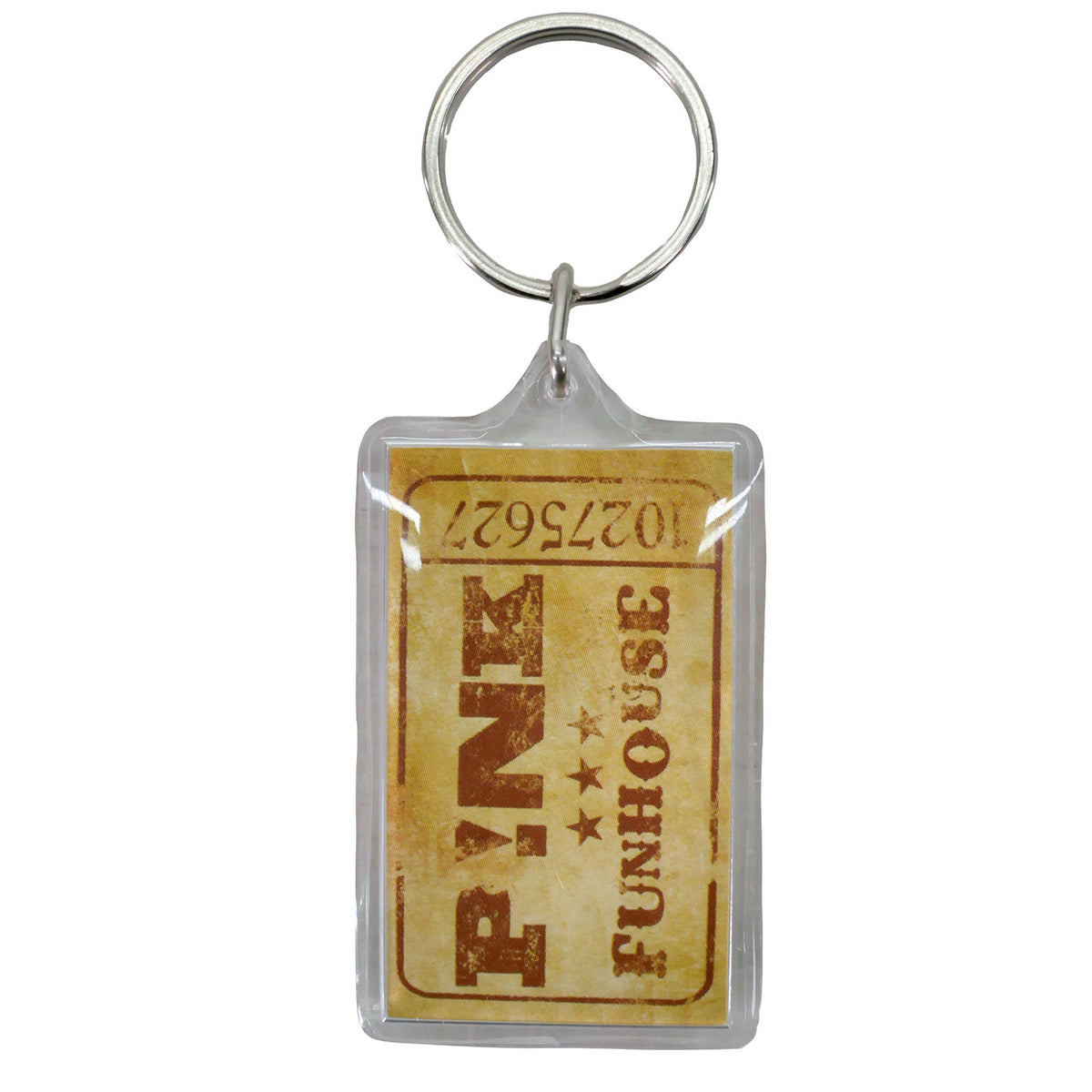 Pink Funhouse Metal Key Chain Back