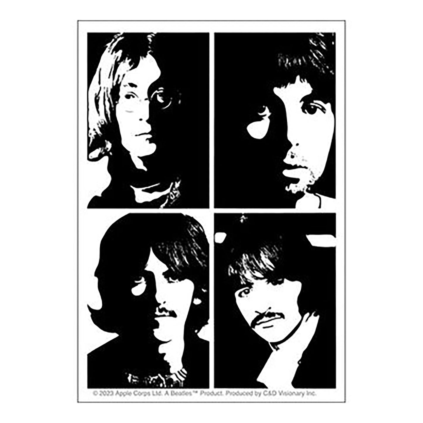 The Beatles Stencil Portraits Sticker Front