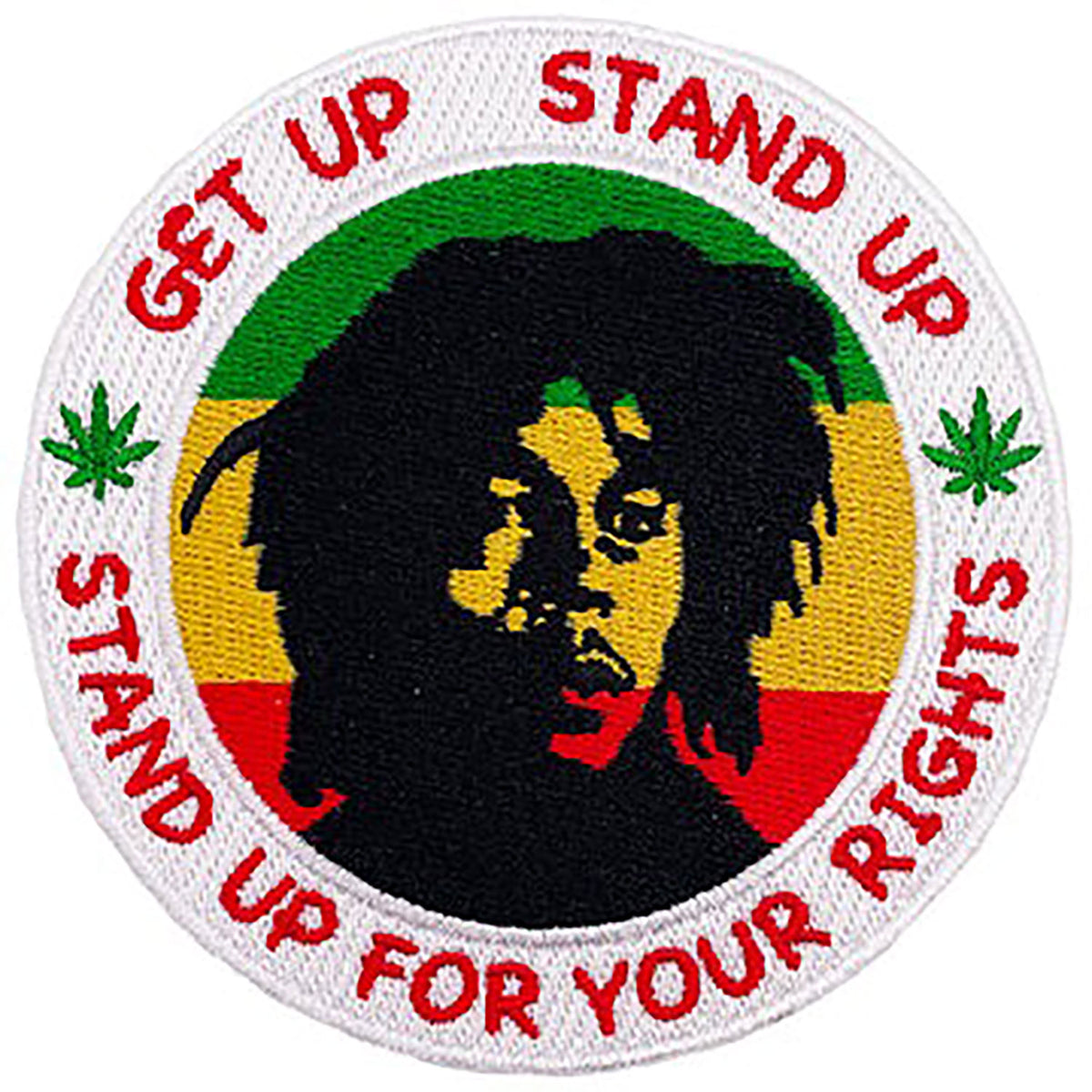 Bob Marley Get Up Stand Up Embroidered Patch Front