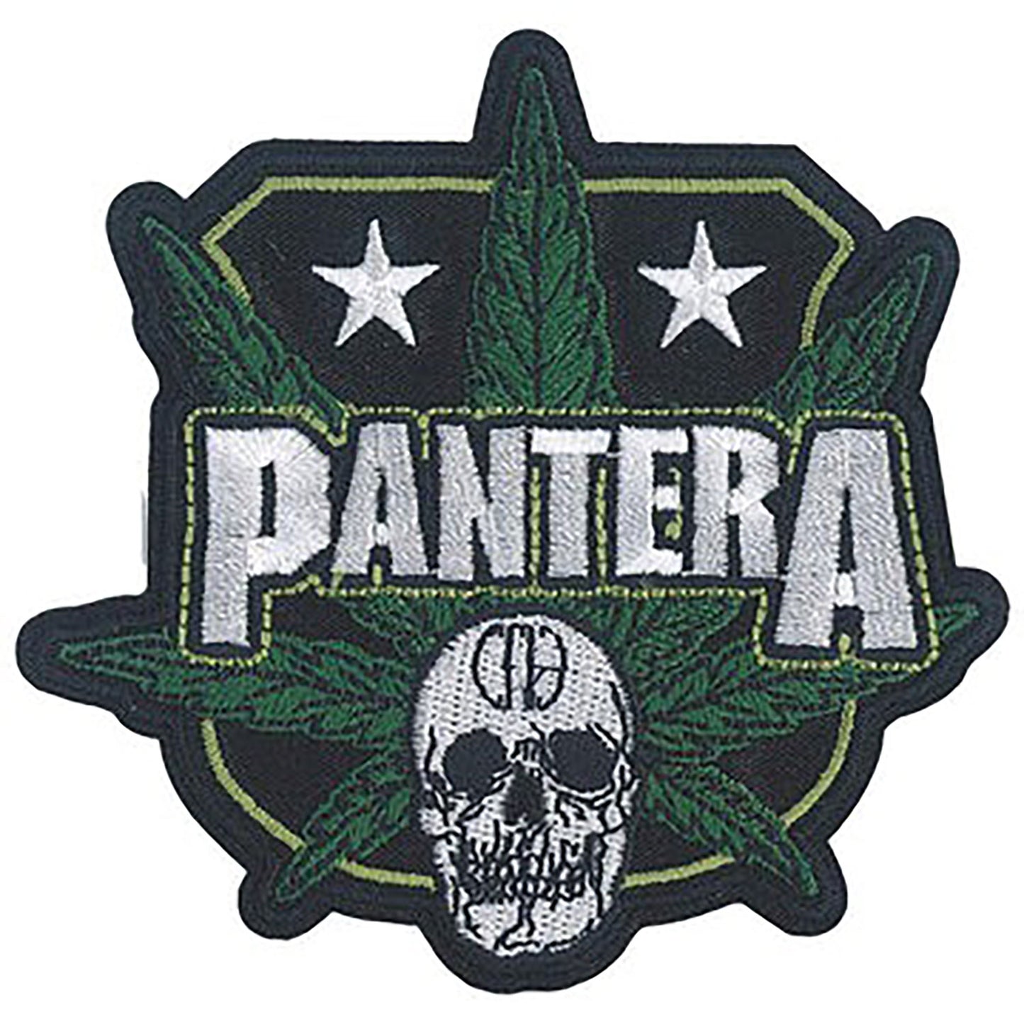 Pantera Cannabis Skull Embroidered Patch Front