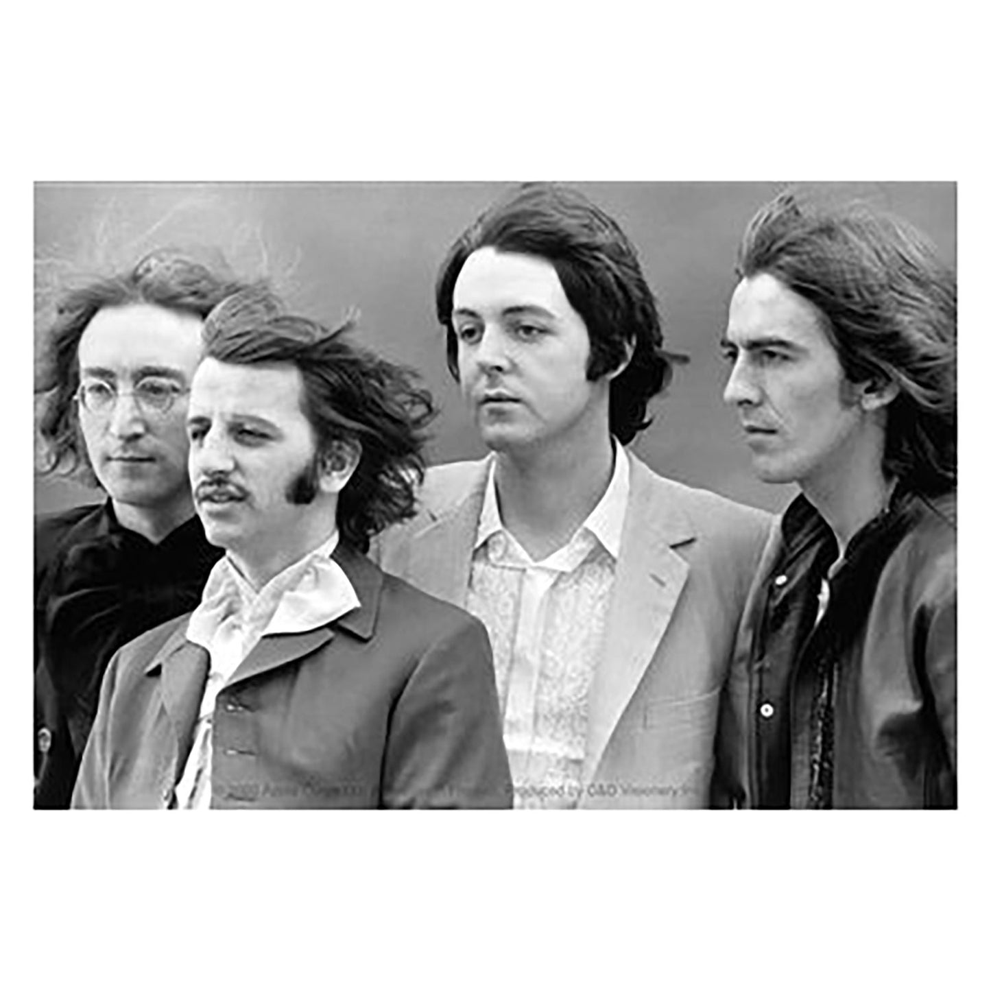 The Beatles Black & White Photo Sticker Front