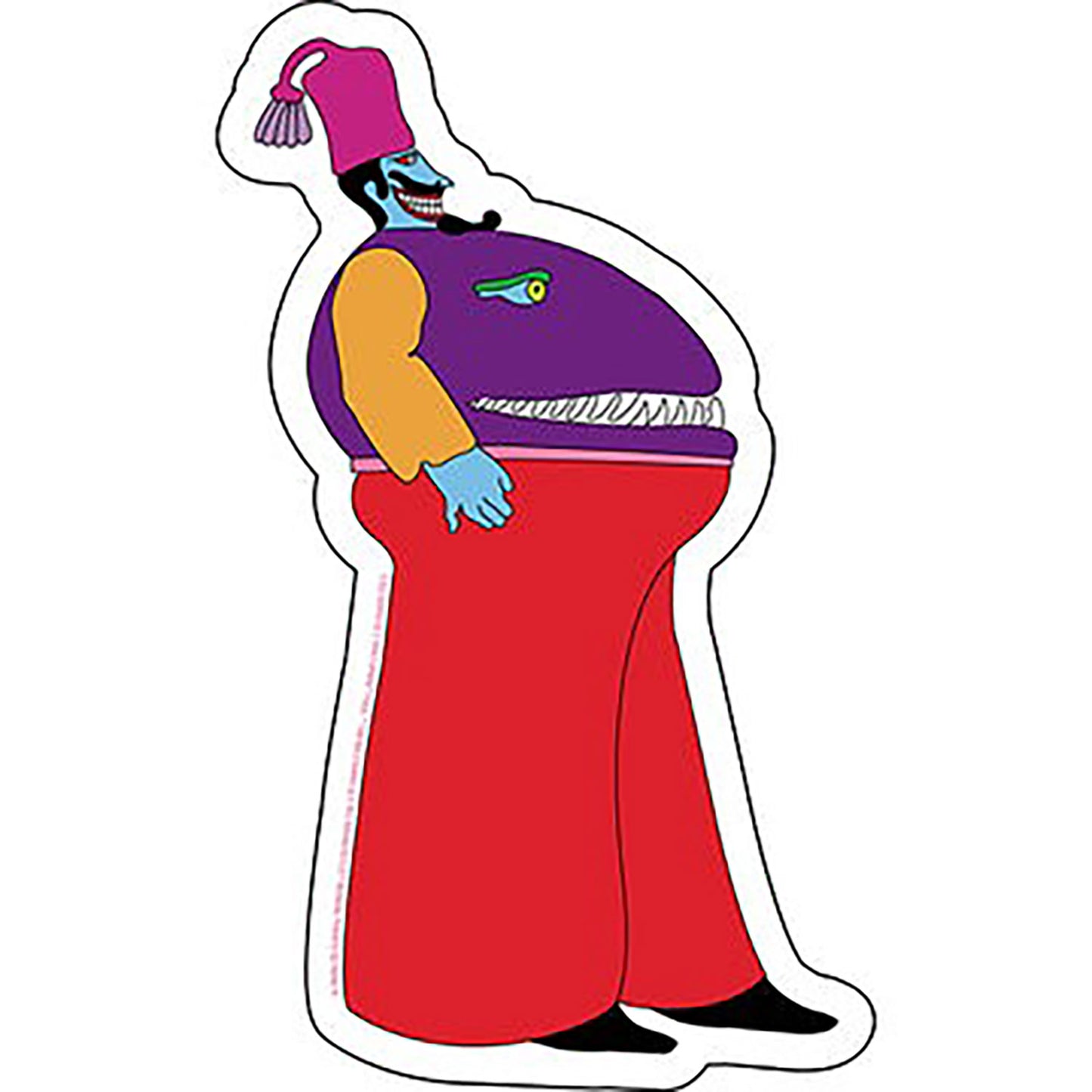 The Beatles Yellow Submarine Tassel Hat Man Sticker Front