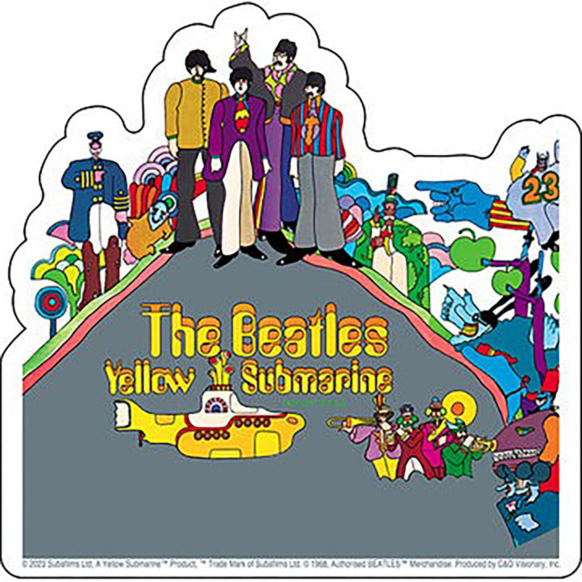 The Beatles Yellow Submarine Album Cover Sticker Front