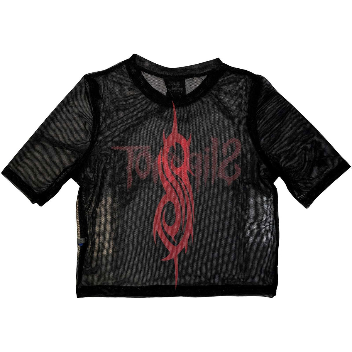 Slipknot Logo (Back Print) Ladies Mesh Crop Top Junior Top Back