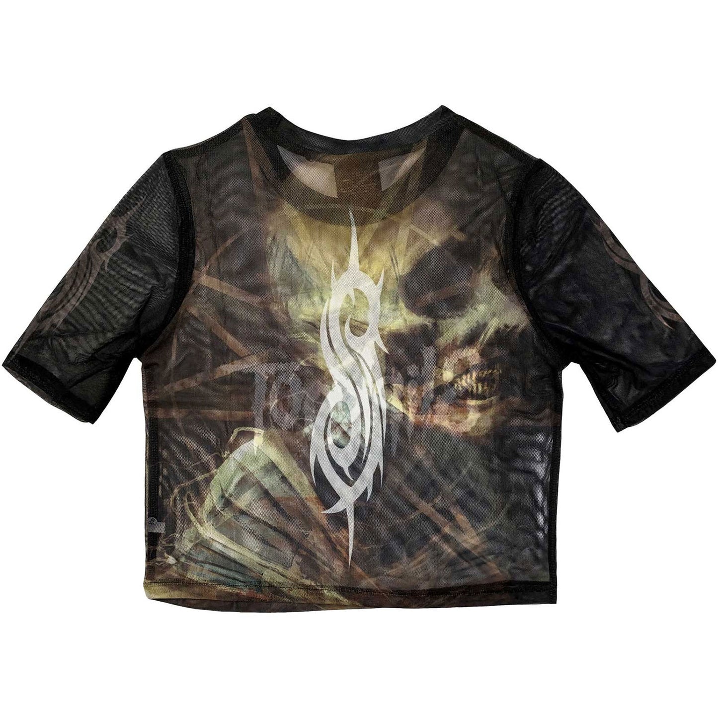 Slipknot The End So Far Profile (Back Print) Ladies Mesh Crop Top Junior Top Back