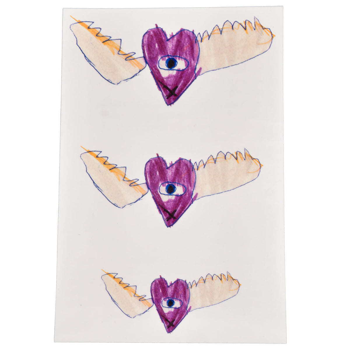 Cure Heart Wings Temporary Tattoos Tattoo Front