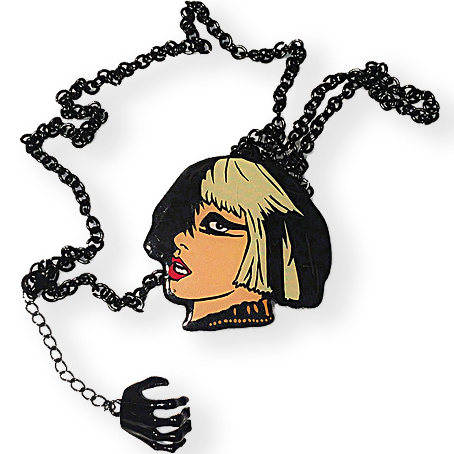 Lady Gaga Head Art Necklace Front