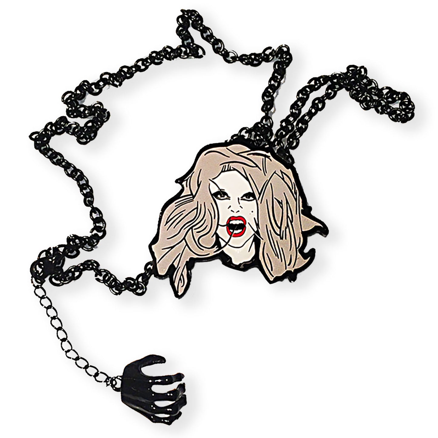 Lady Gaga Born This Way Head Art Necklace Front