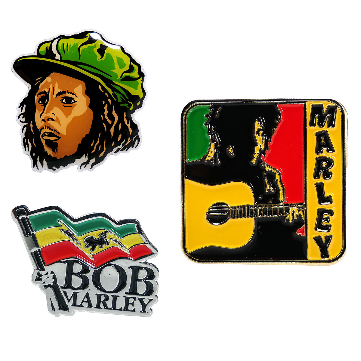 Bob Marley Enamel Pin - Collection One Pewter Pin Badge Front