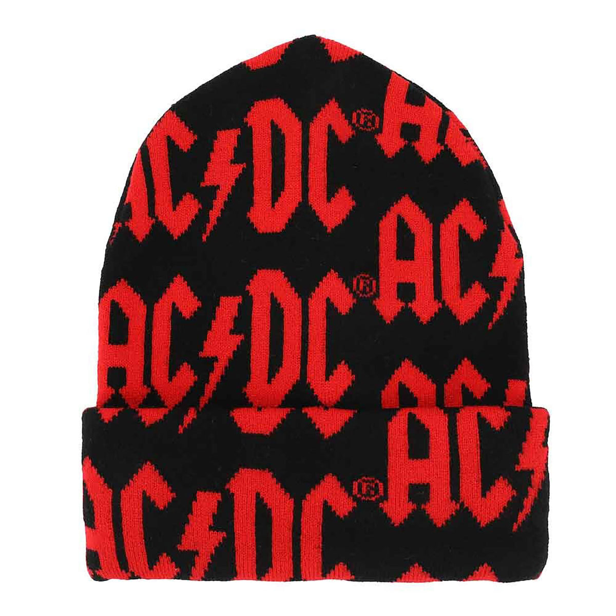 AC/DC AOP Jacquard Tall Cuff Beanie Beanie Back