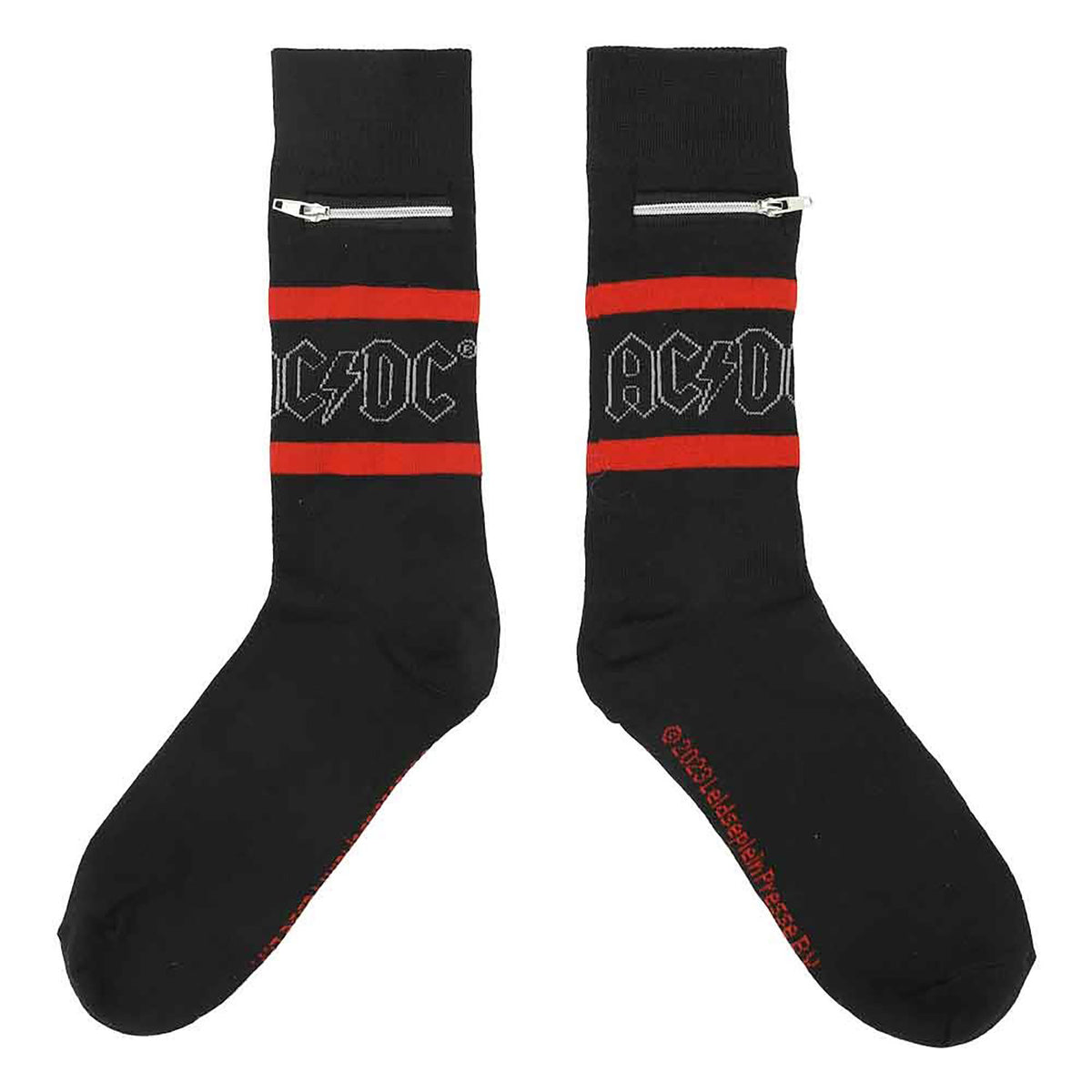 AC/DC Stash Zipper Pocket Crew Socks Socks Back