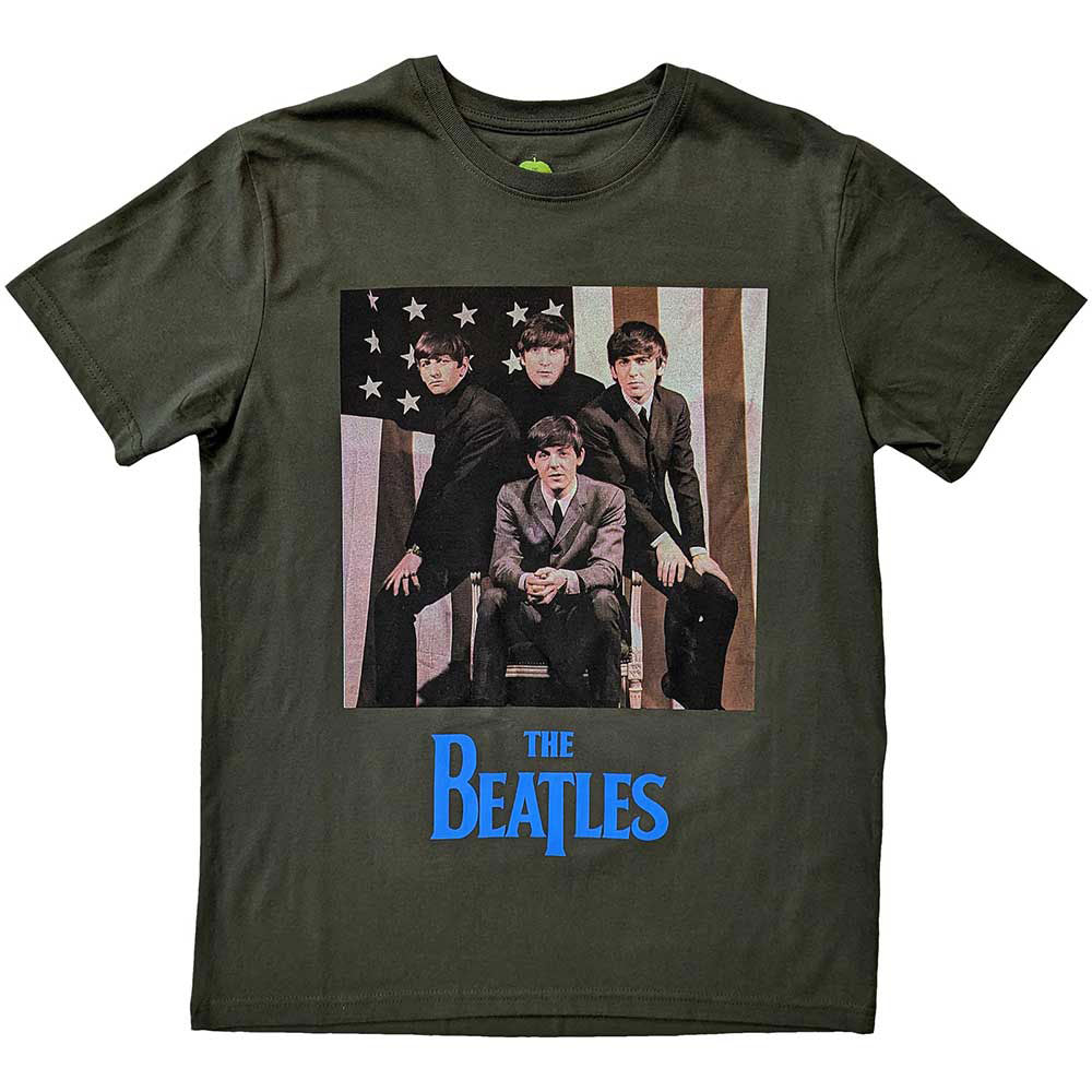 Beatles Us Flag Photo T-shirt Front