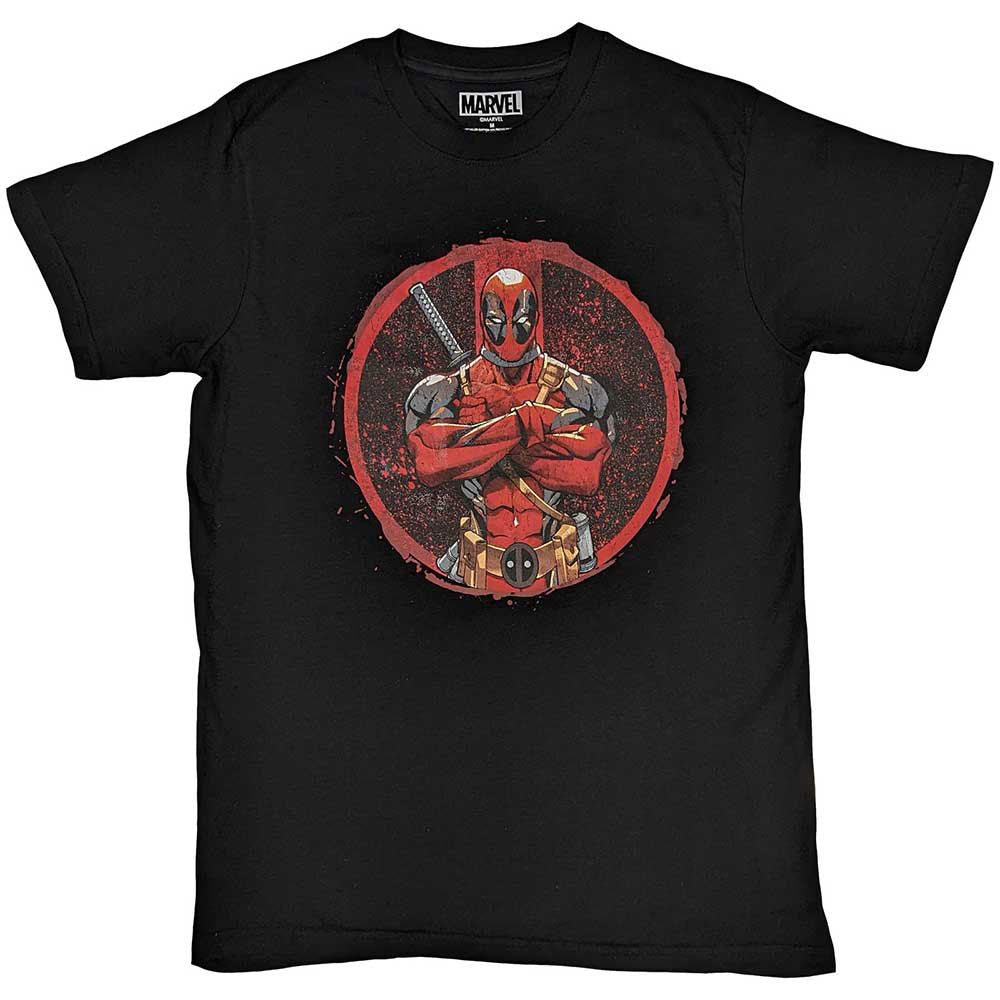 Marvel Comics Deadpool Arms Crossed T-shirt Front