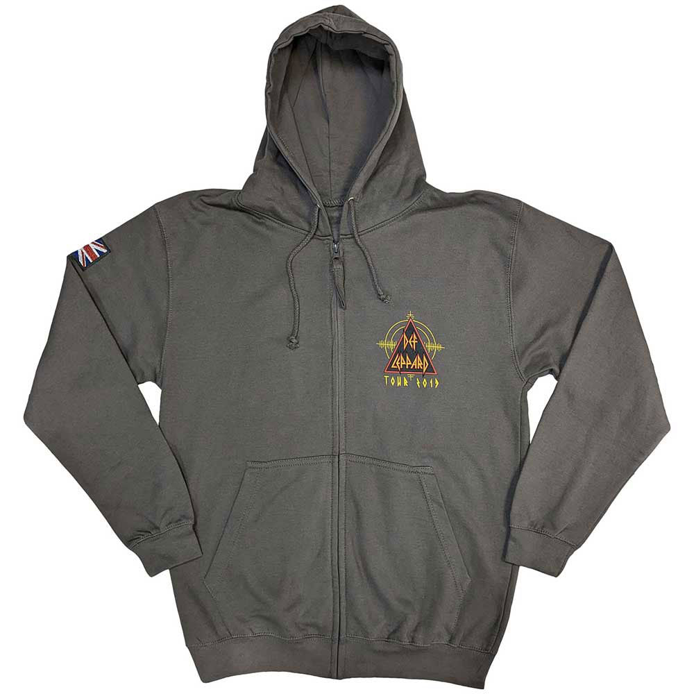 Def Leppard Logo Tour 2019 Zippered Hooded Sweatshirt Front