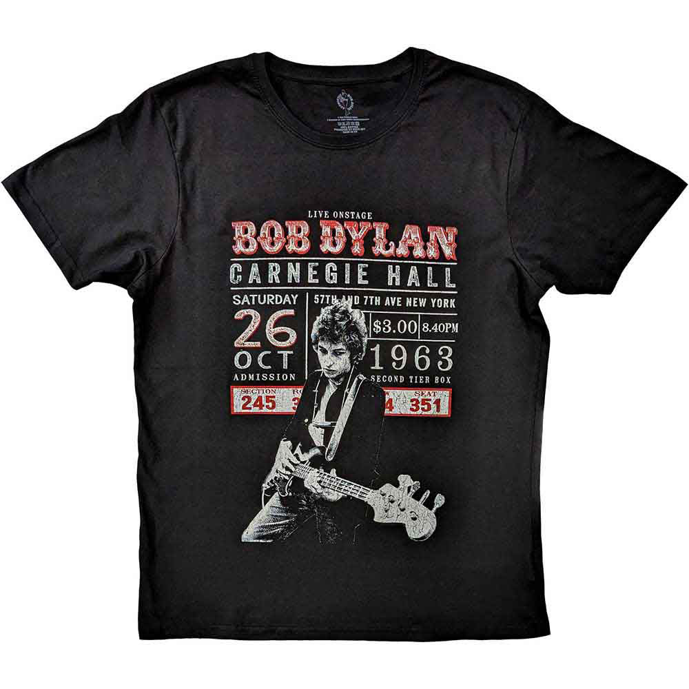 Bob Dylan Carnegie Hall '63 T-shirt Front