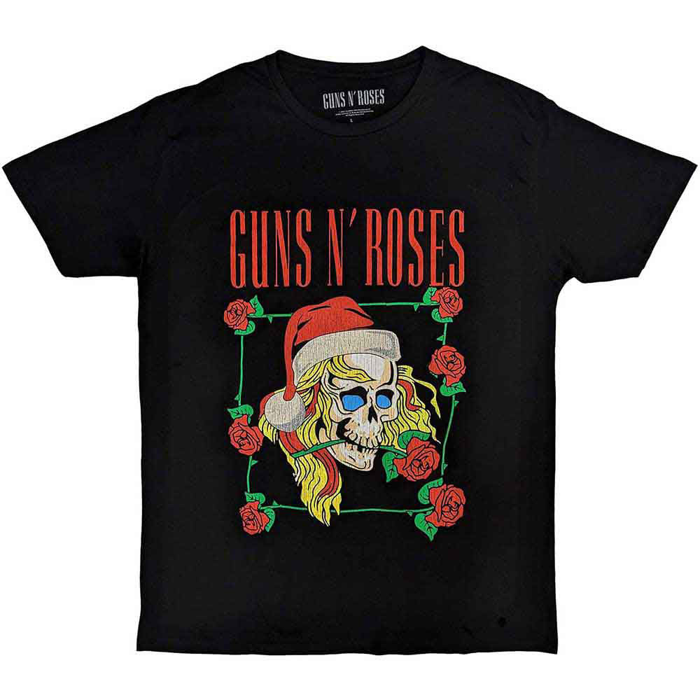 Guns N Roses Holiday Skull T-shirt Front