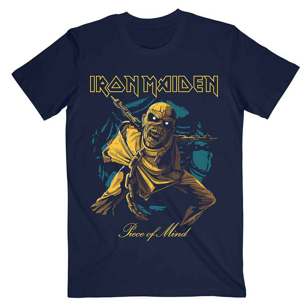 Iron Maiden Piece Of Mind Gold Eddie T-shirt Front