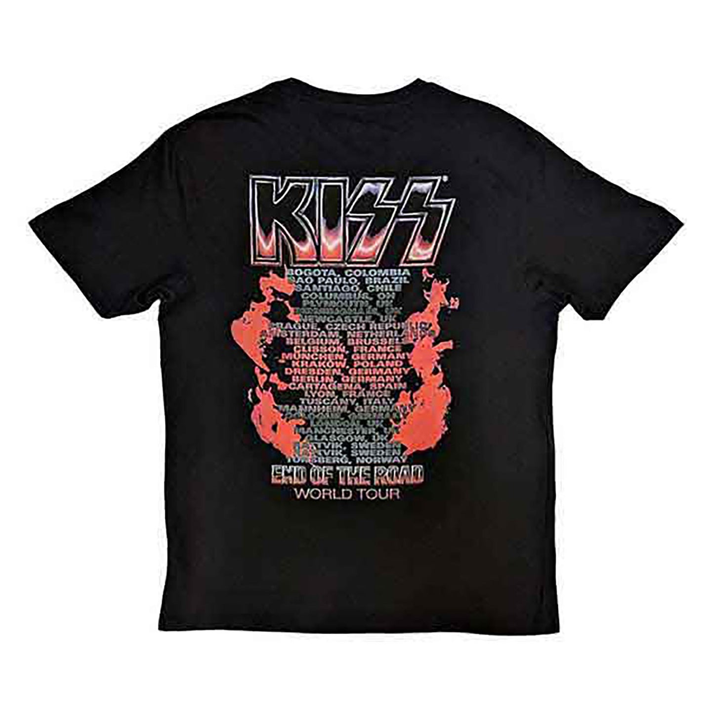 KISS End Of The Road Tour Red T-shirt Back