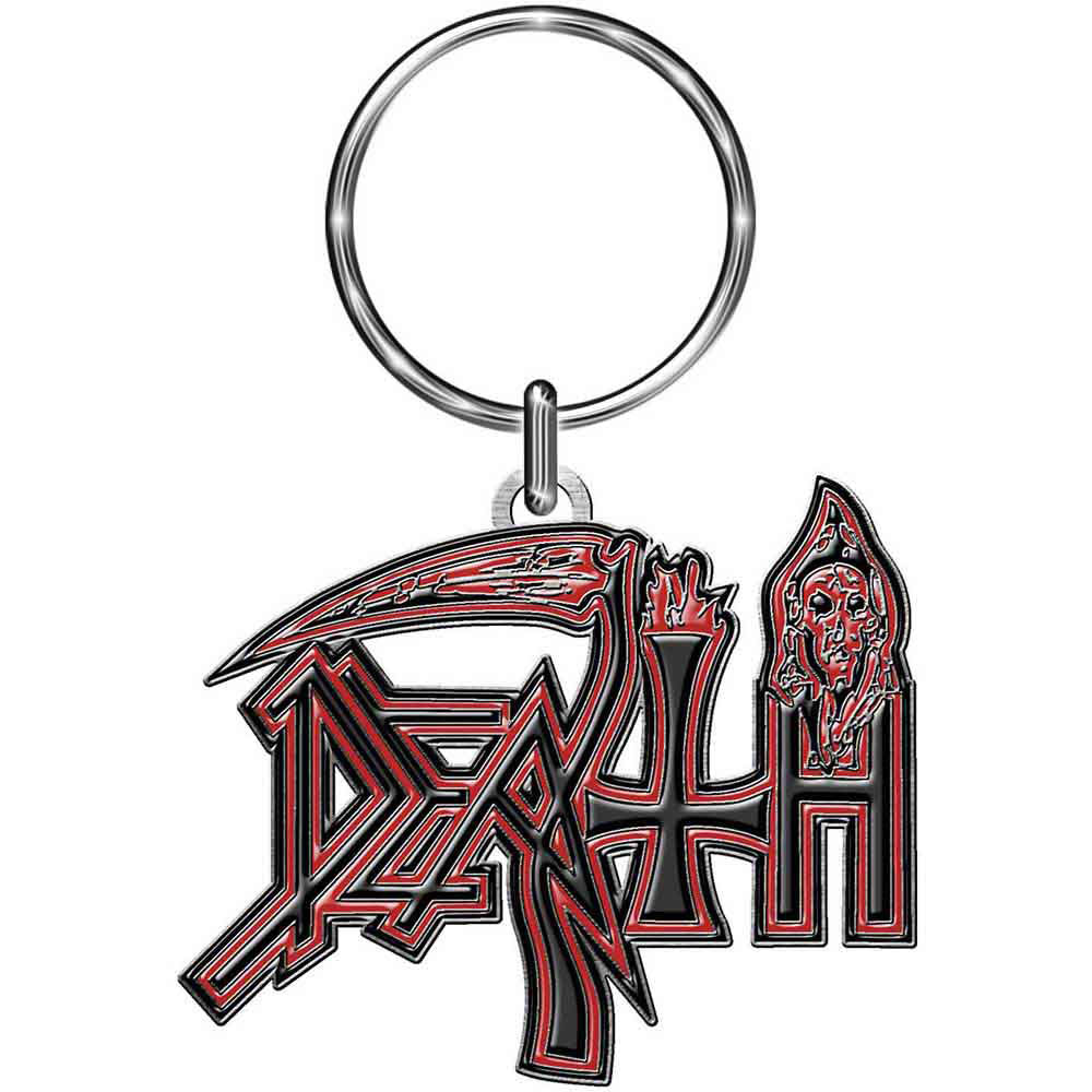 Death Human Logo Metal Key Chain Front