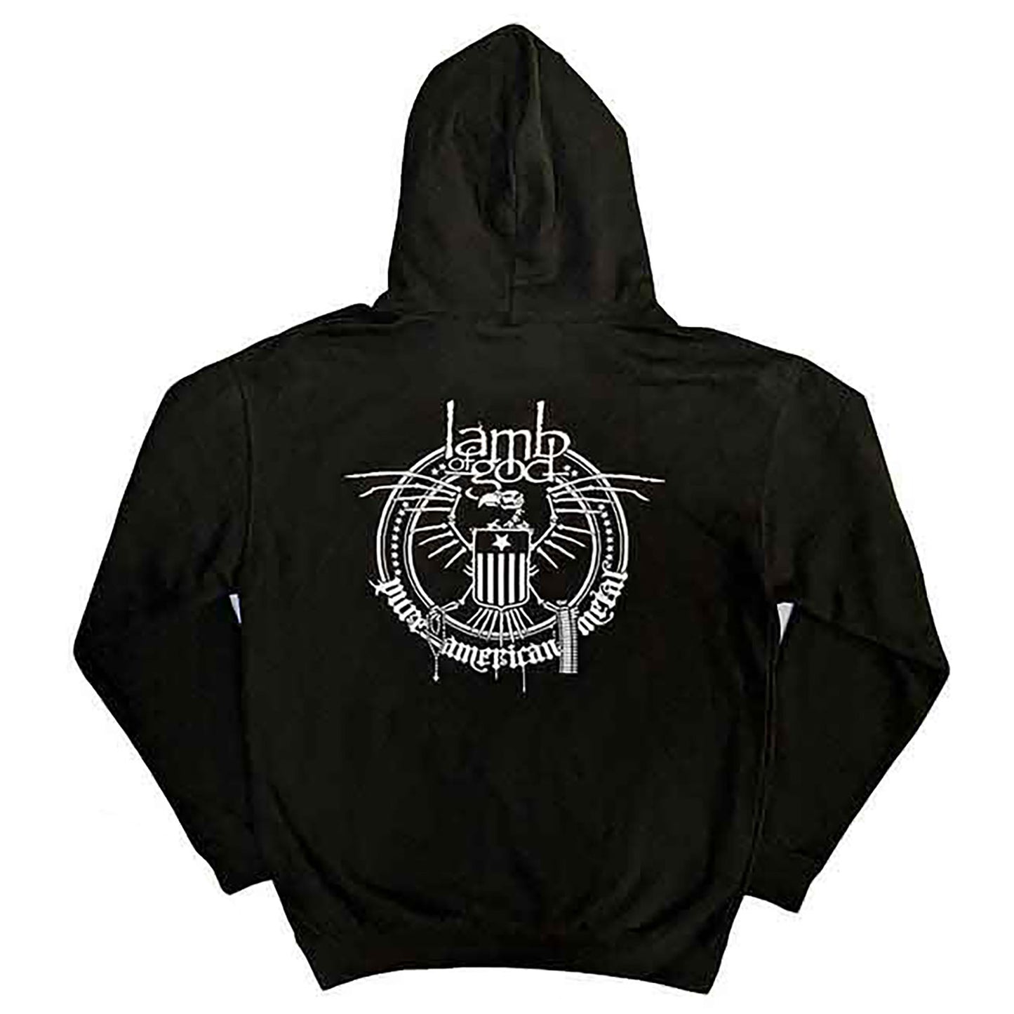 Lamb Of God Skeleton Eagle Hooded Sweatshirt Back
