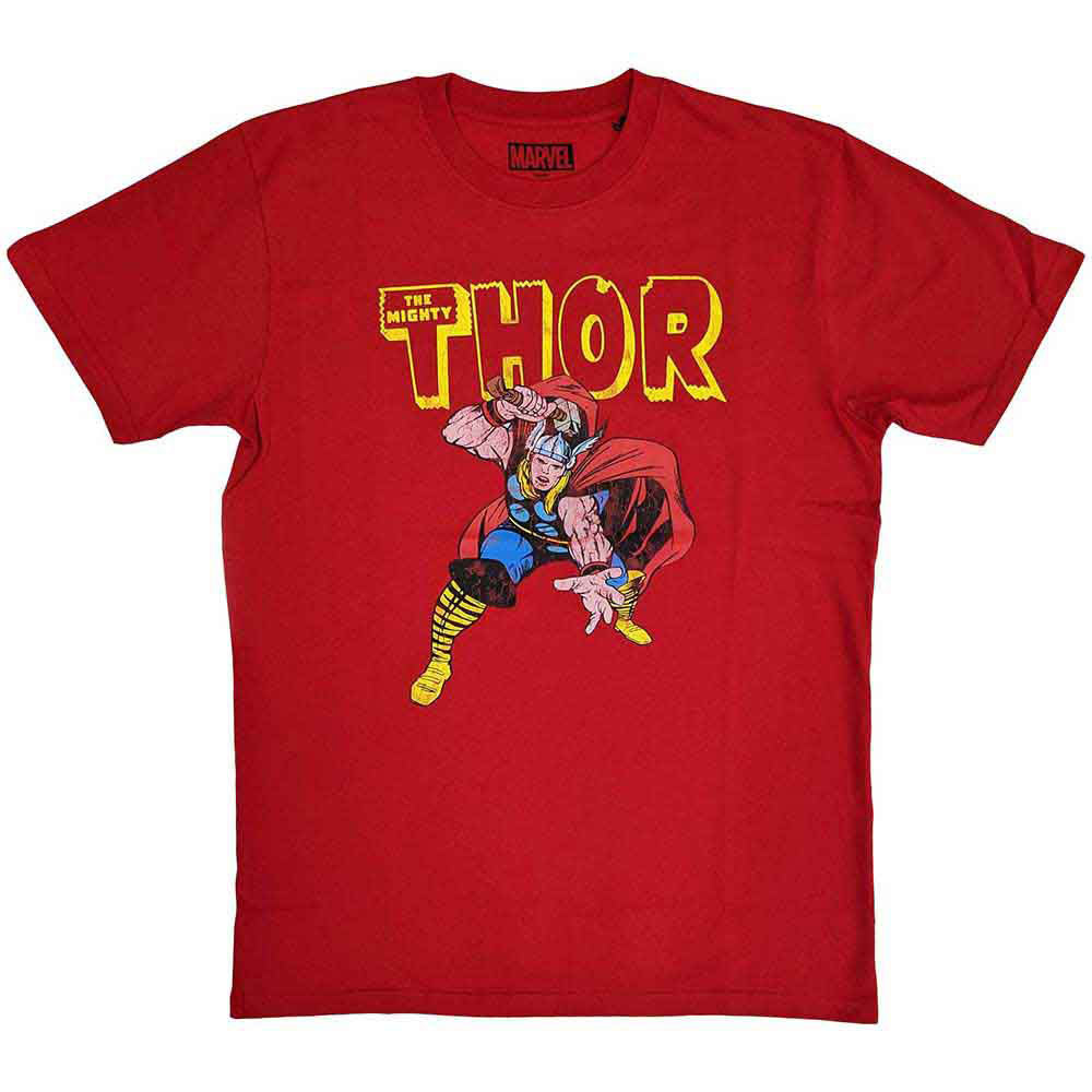 Marvel Comics Thor Hammer Distressed T-shirt Front
