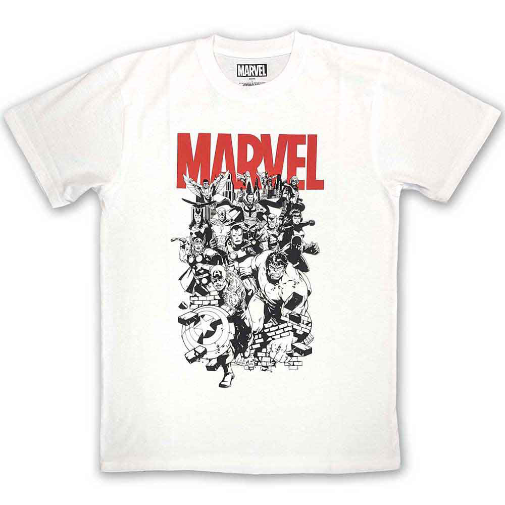 Marvel Comics Black & White Characters T-shirt Front