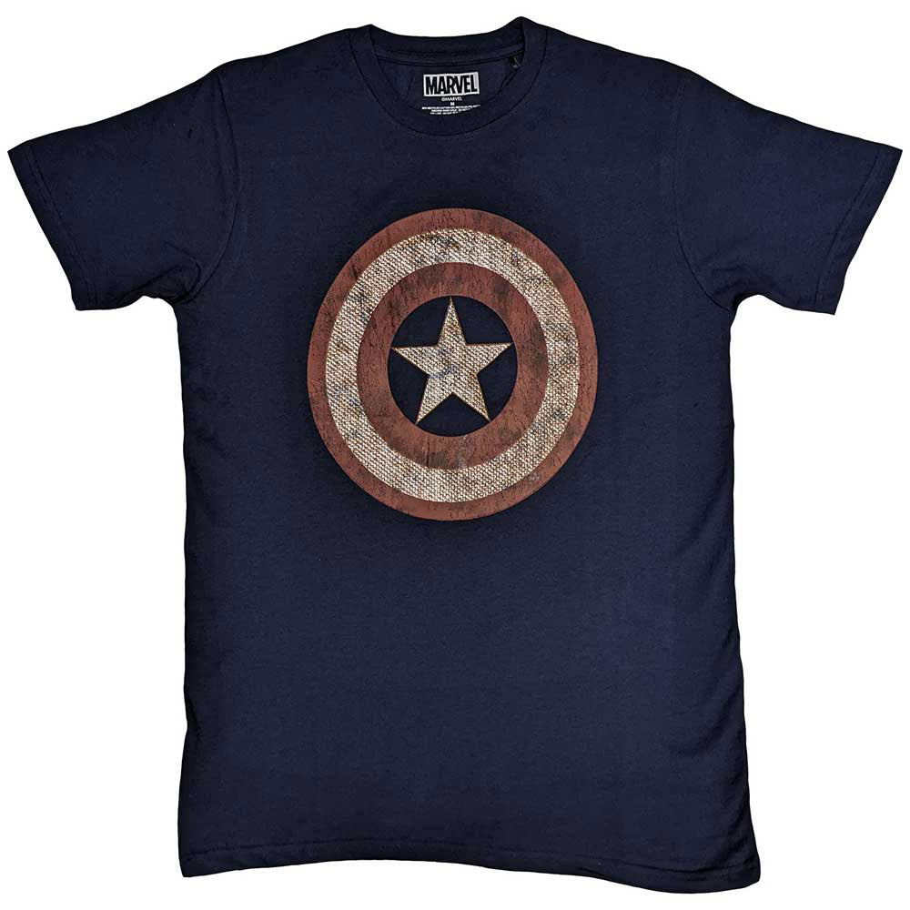 Marvel Comics Captain America Embroidered Shield T-shirt Front