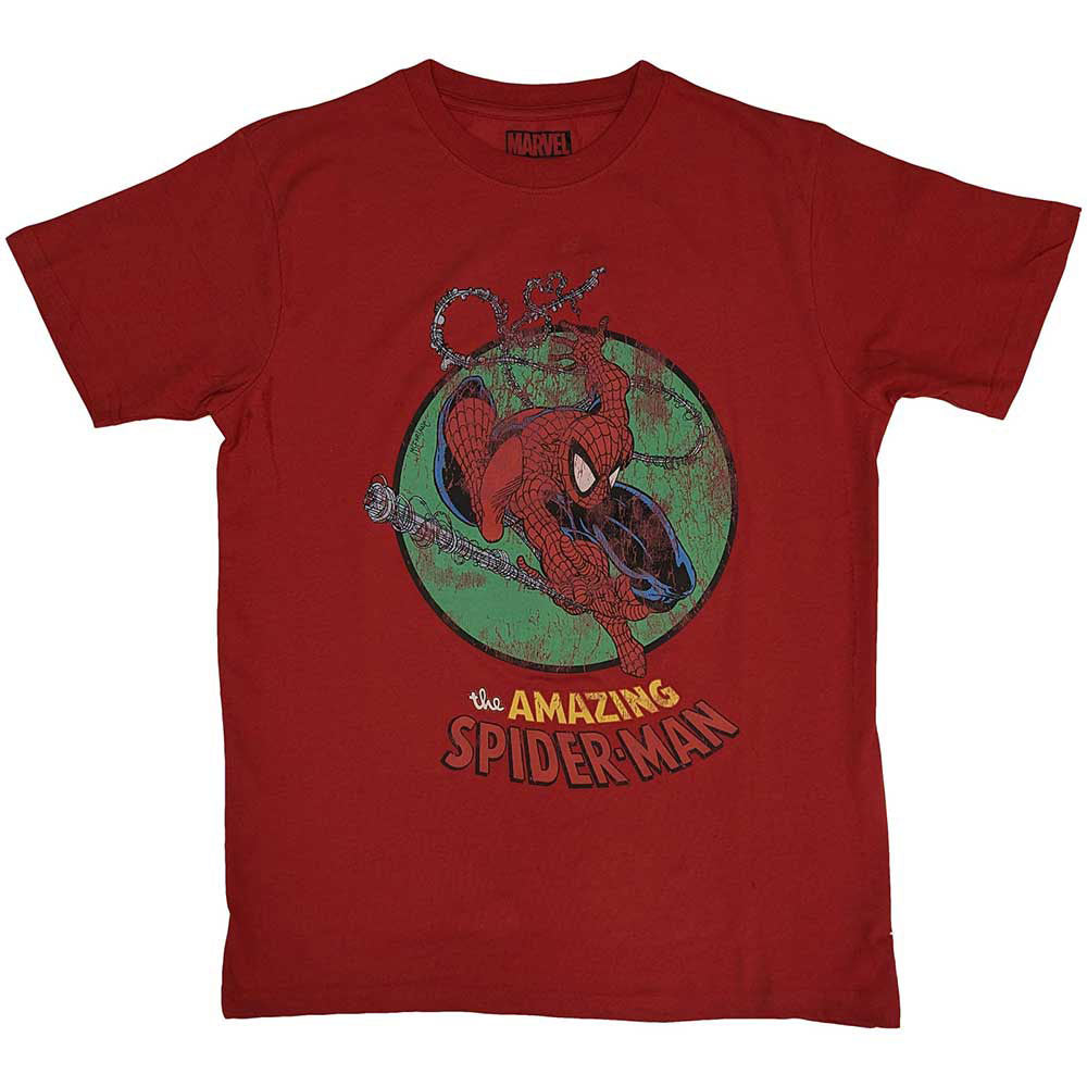 Marvel Comics Spiderman Shooting Webs T-shirt Front