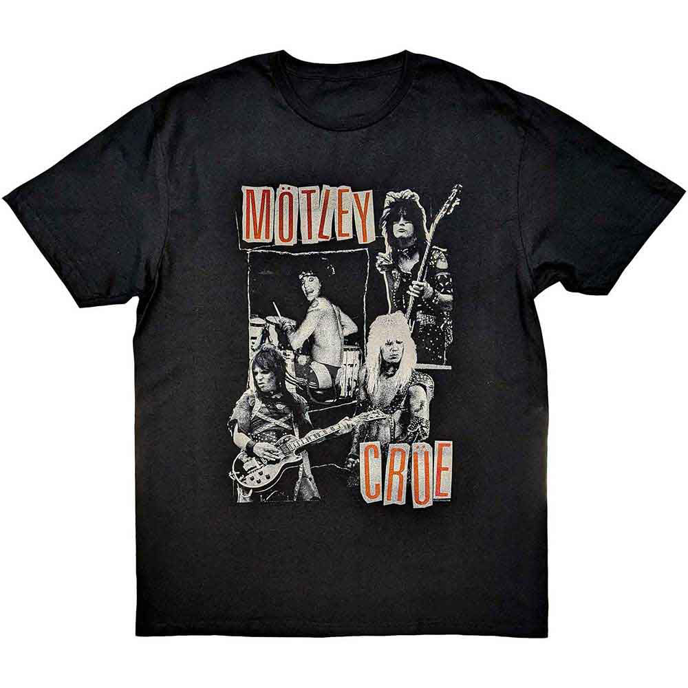 Motley Crue Vintage Punk Collage T-shirt Front