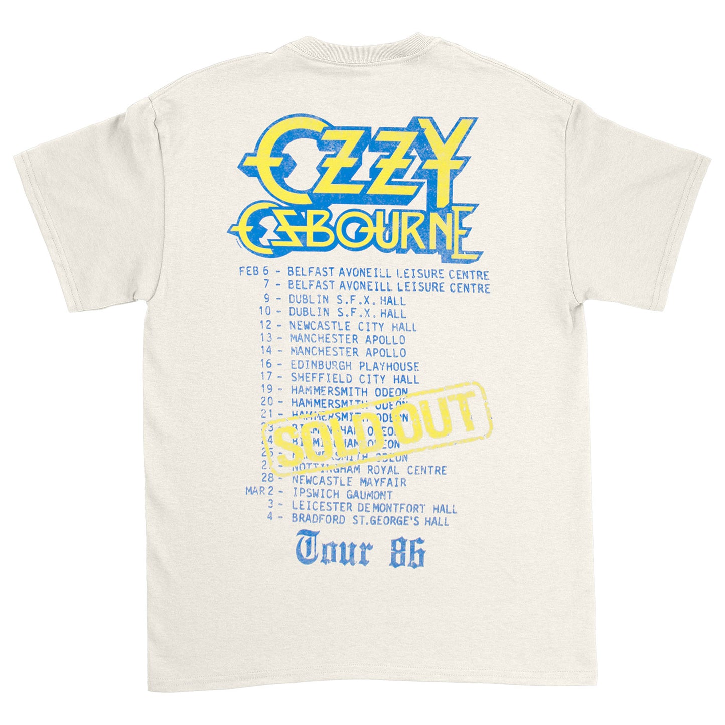 Ozzy Osbourne The Ultimate Sin Tour '86 T-shirt Back