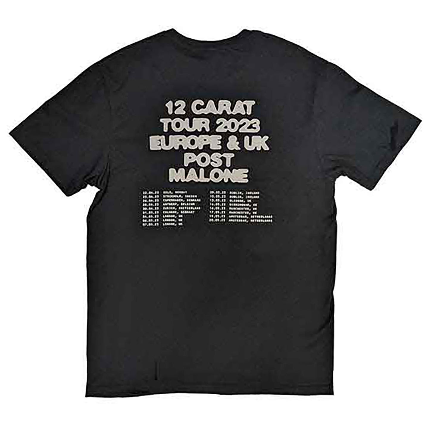 Post Malone Fangs 2023 Tour Dates T-shirt Back