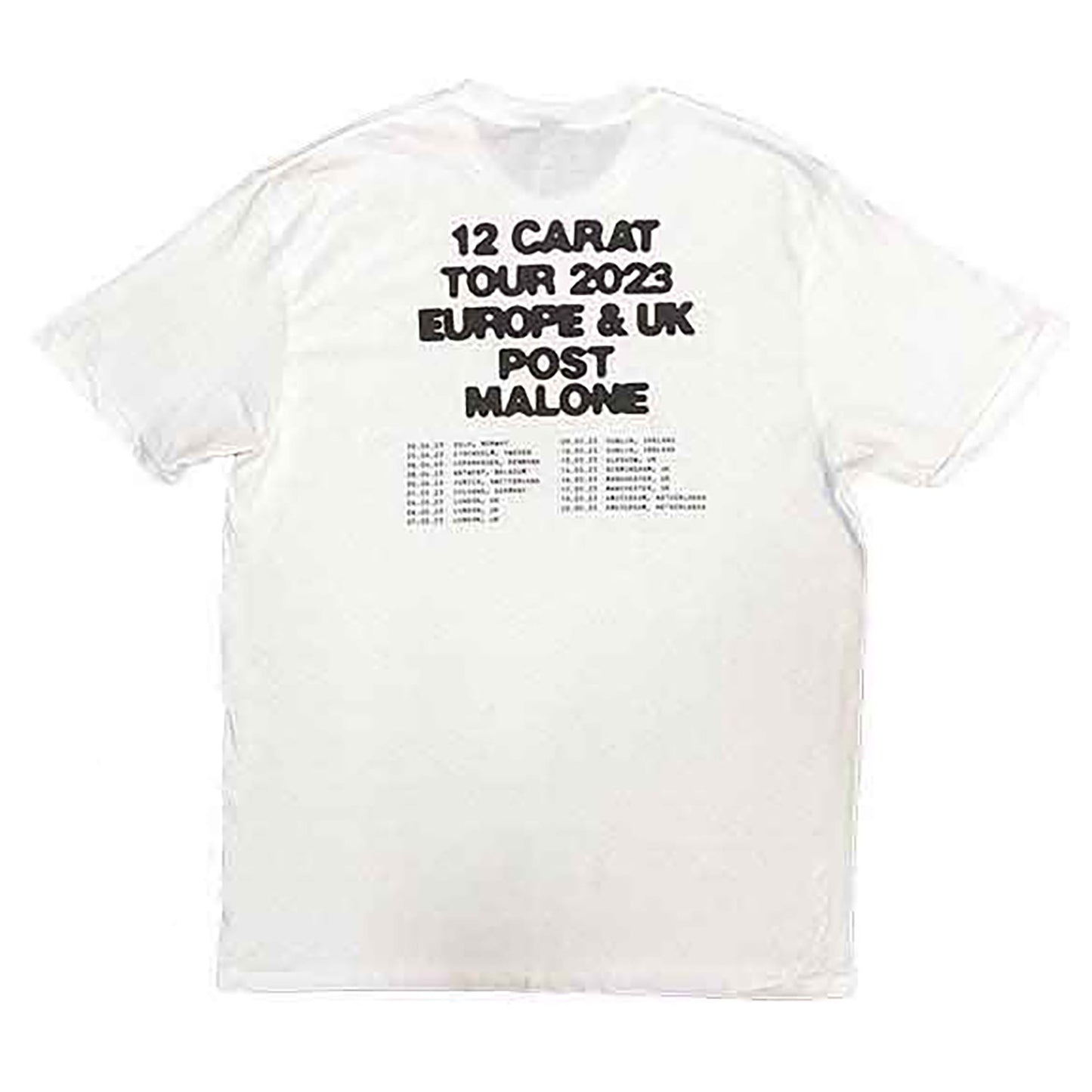 Post Malone Resurface 2023 Tour Dates T-shirt Back