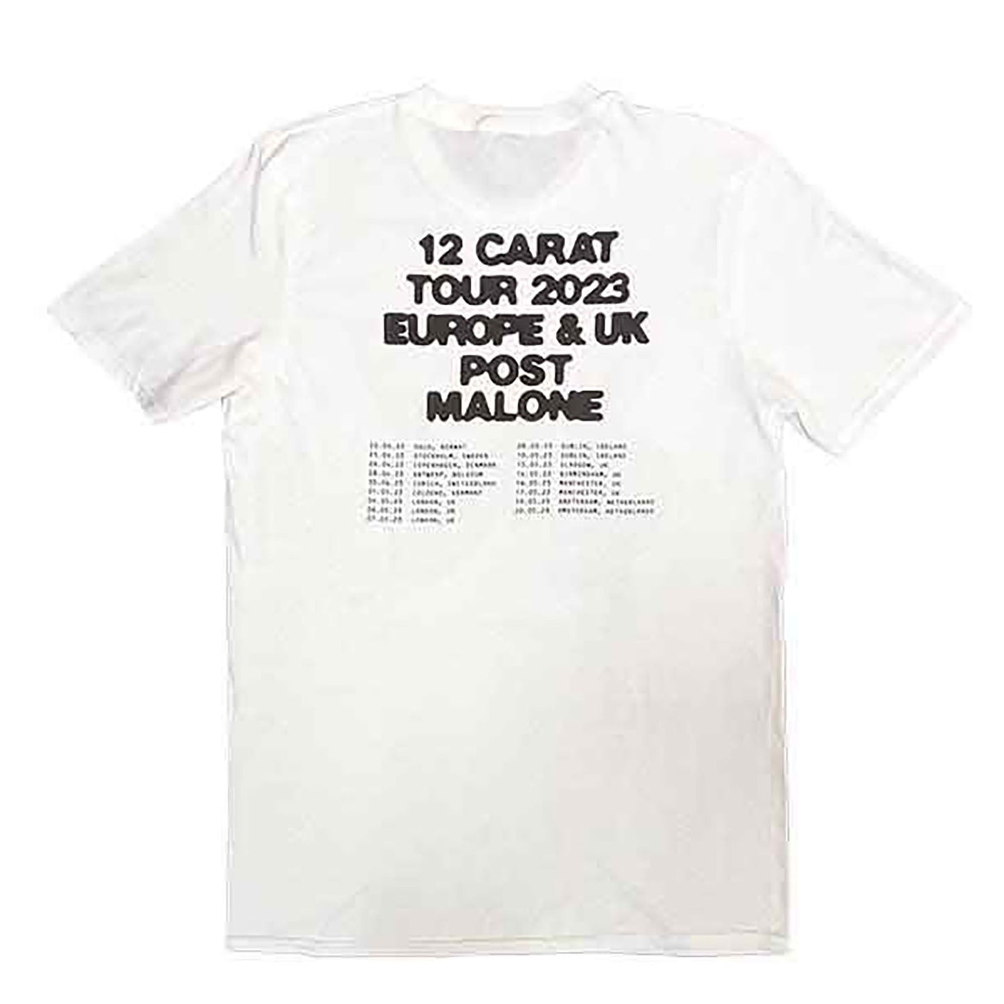 Post Malone Burn It Down 2023 Tour Dates T-shirt Back