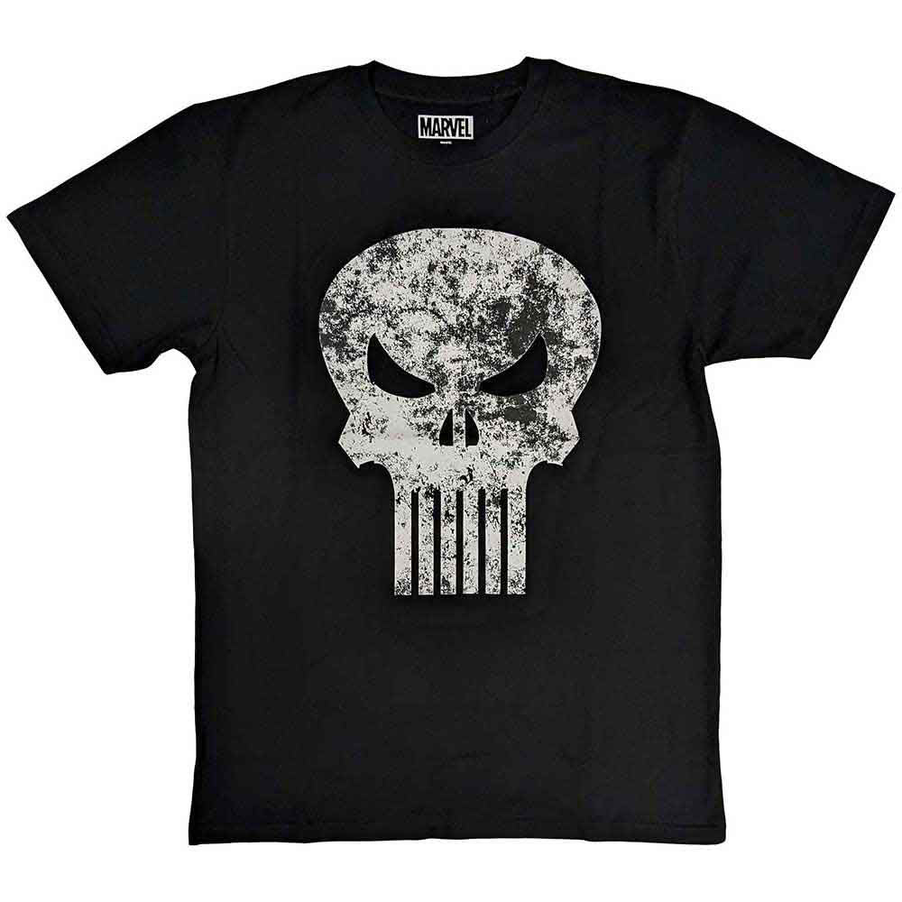 Marvel Comics Punisher Distressed Logo T-shirt Front