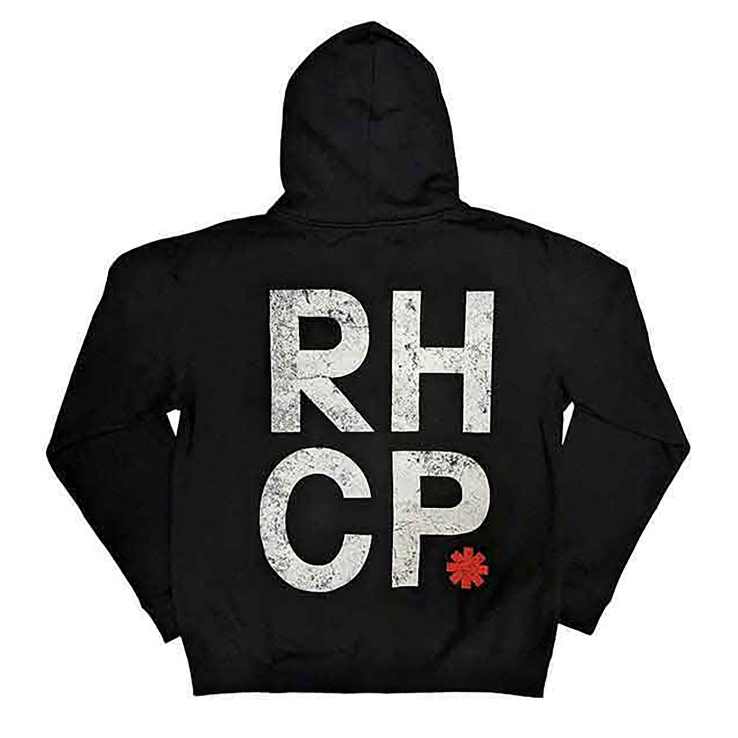 Red Asterisk Zippered Hooded Sweatshirt