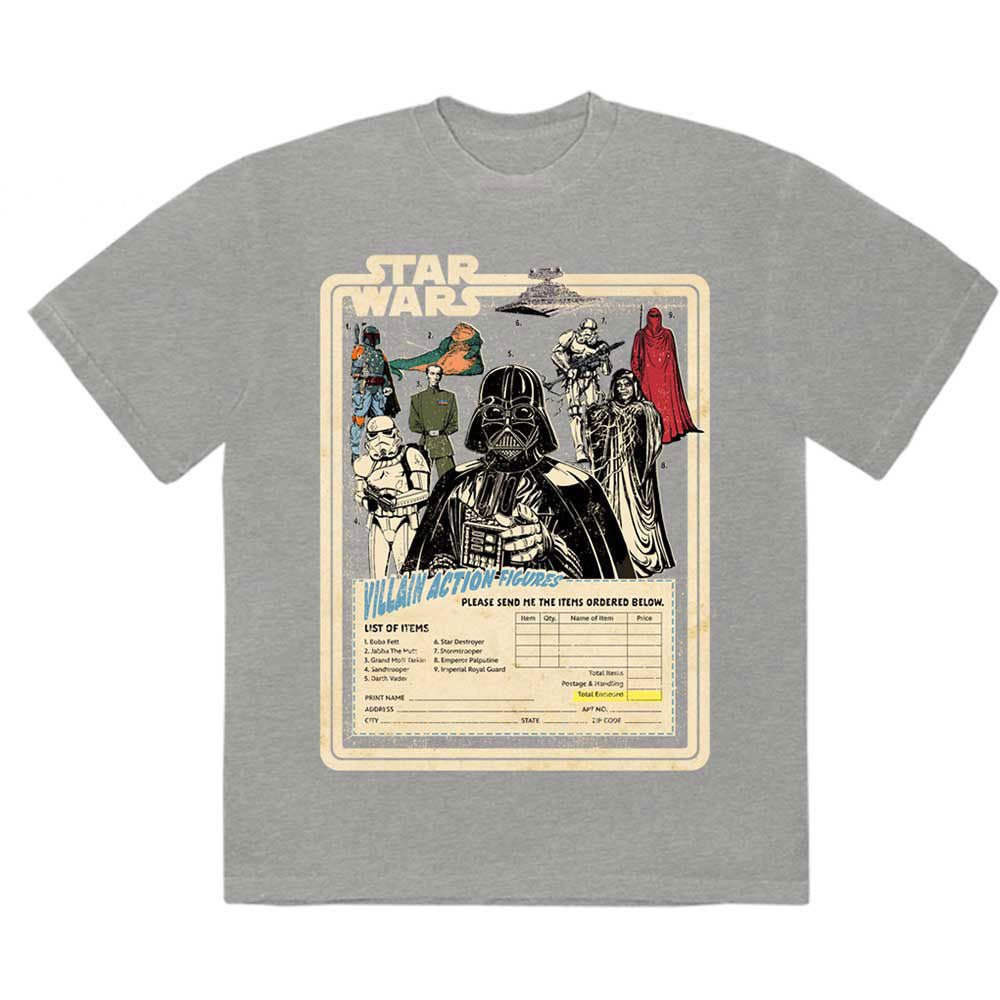 Star Wars Villain Action Figures T-shirt Front