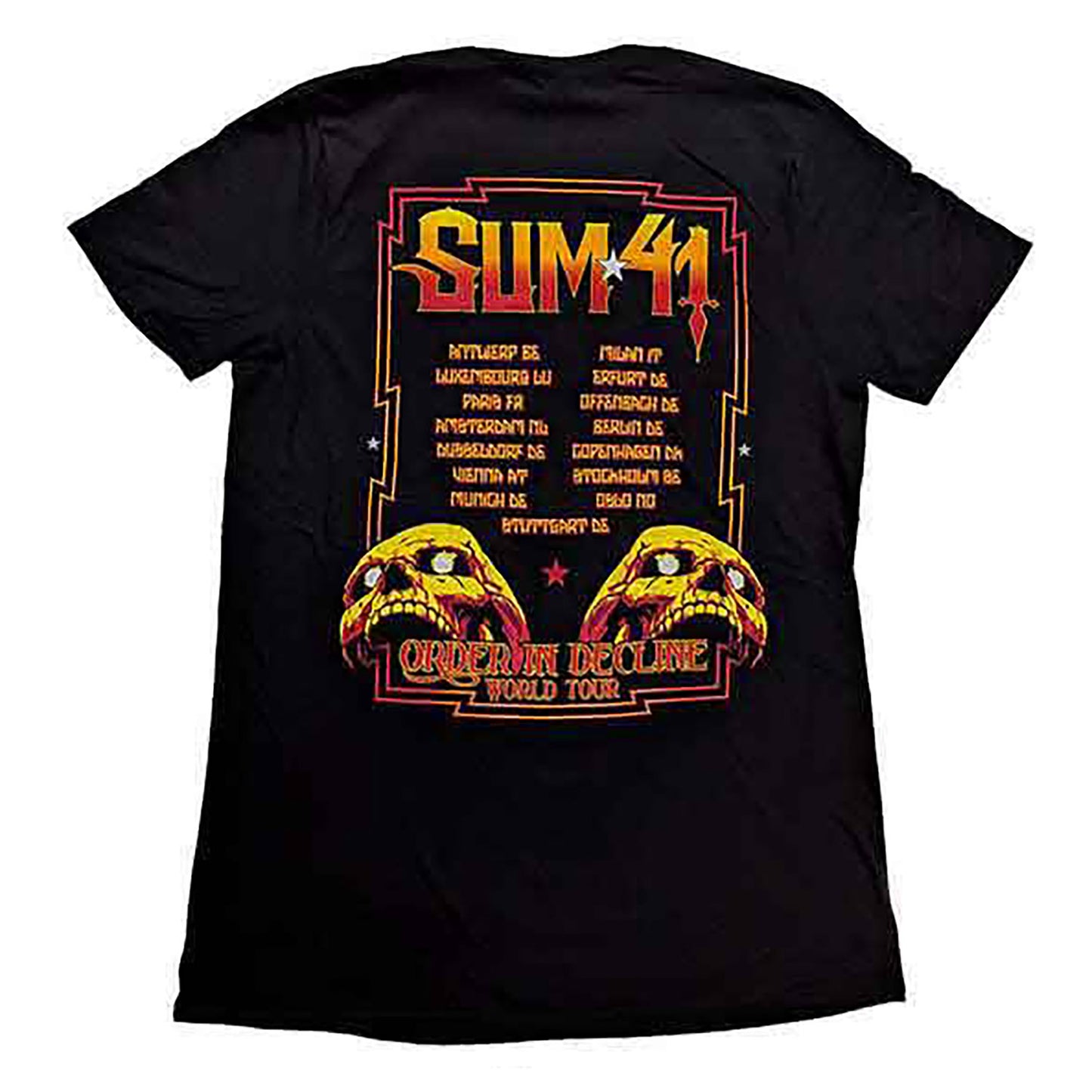 Sum 41 Order In Decline Tour 2020 Candle Skull T-shirt Front