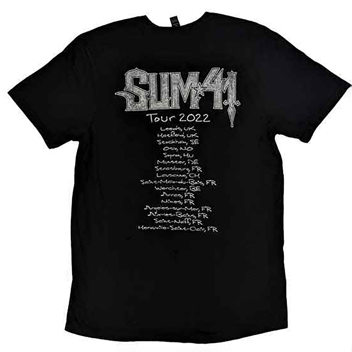Sum 41 Band Photo European Tour 2022 T-shirt Back