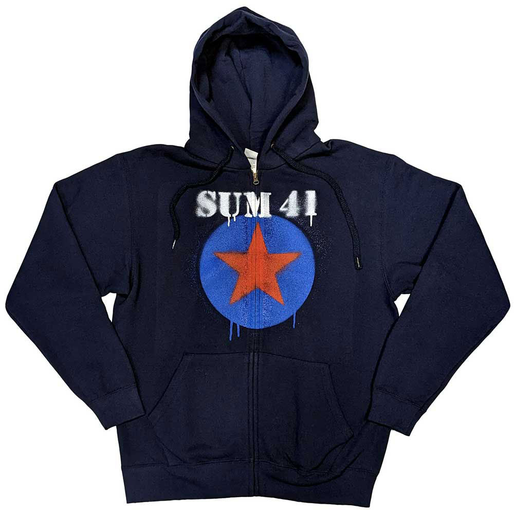 Sum 41 Star Logo Zippered Hooded Sweatshirt Front