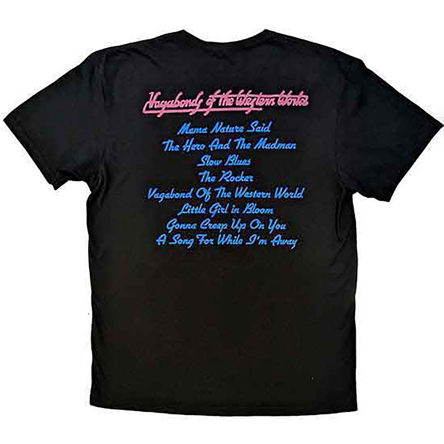 Thin Lizzy Vagabonds Of The Western World Tracklist T-shirt Back