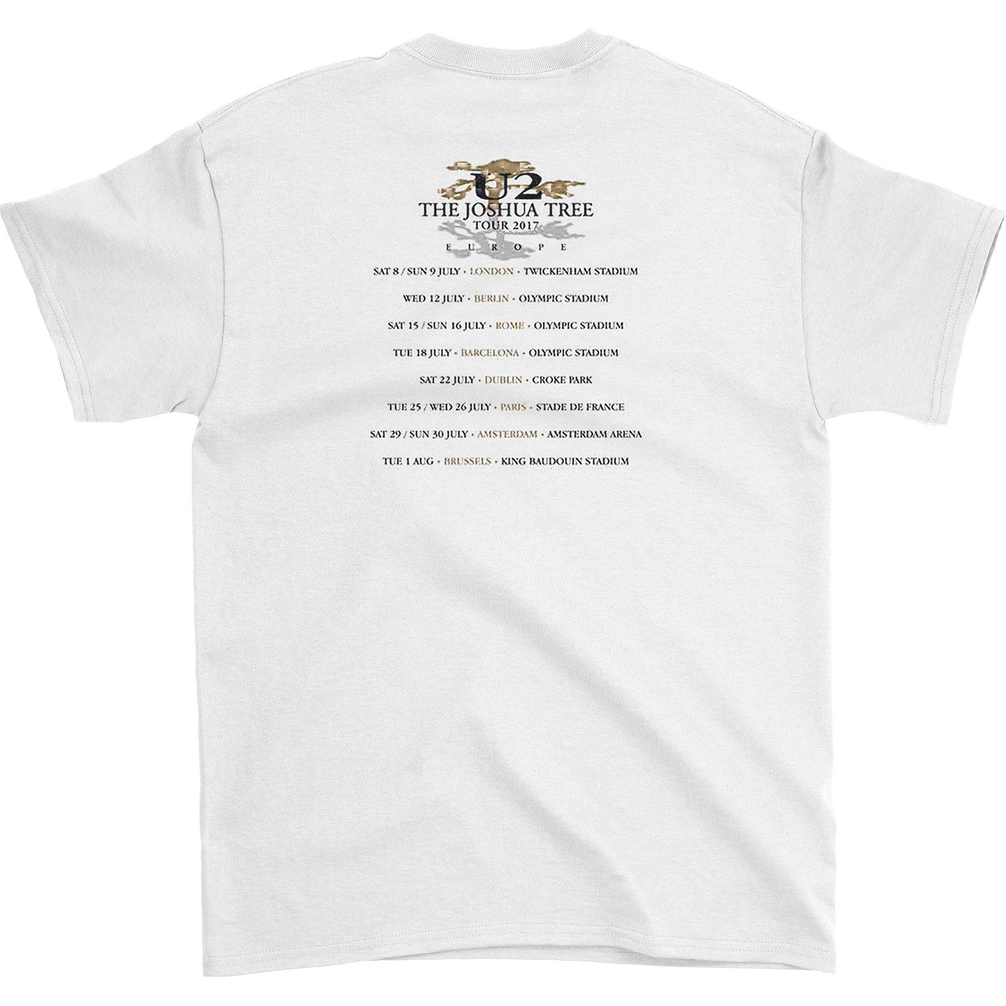 U2 Joshua Tree Photo T-shirt Back