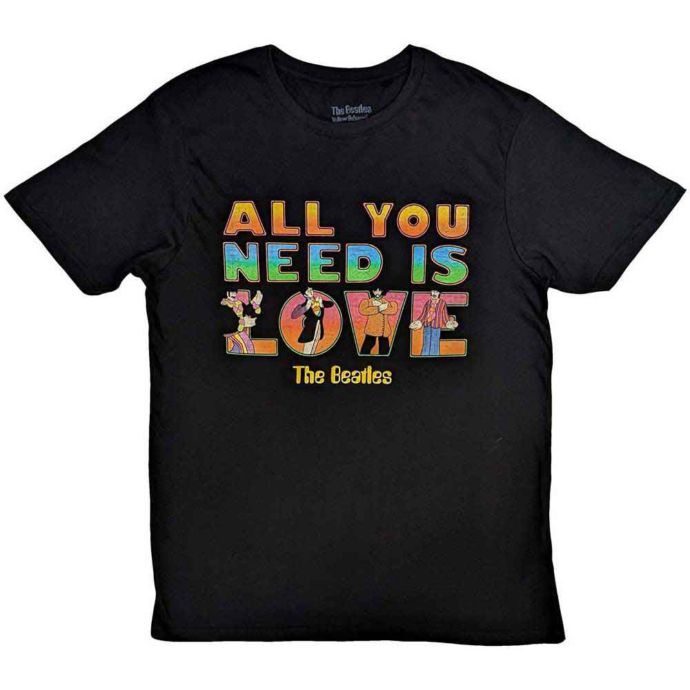 Beatles Yellow Submarine All You Need Is Love Stacked T-shirt Front