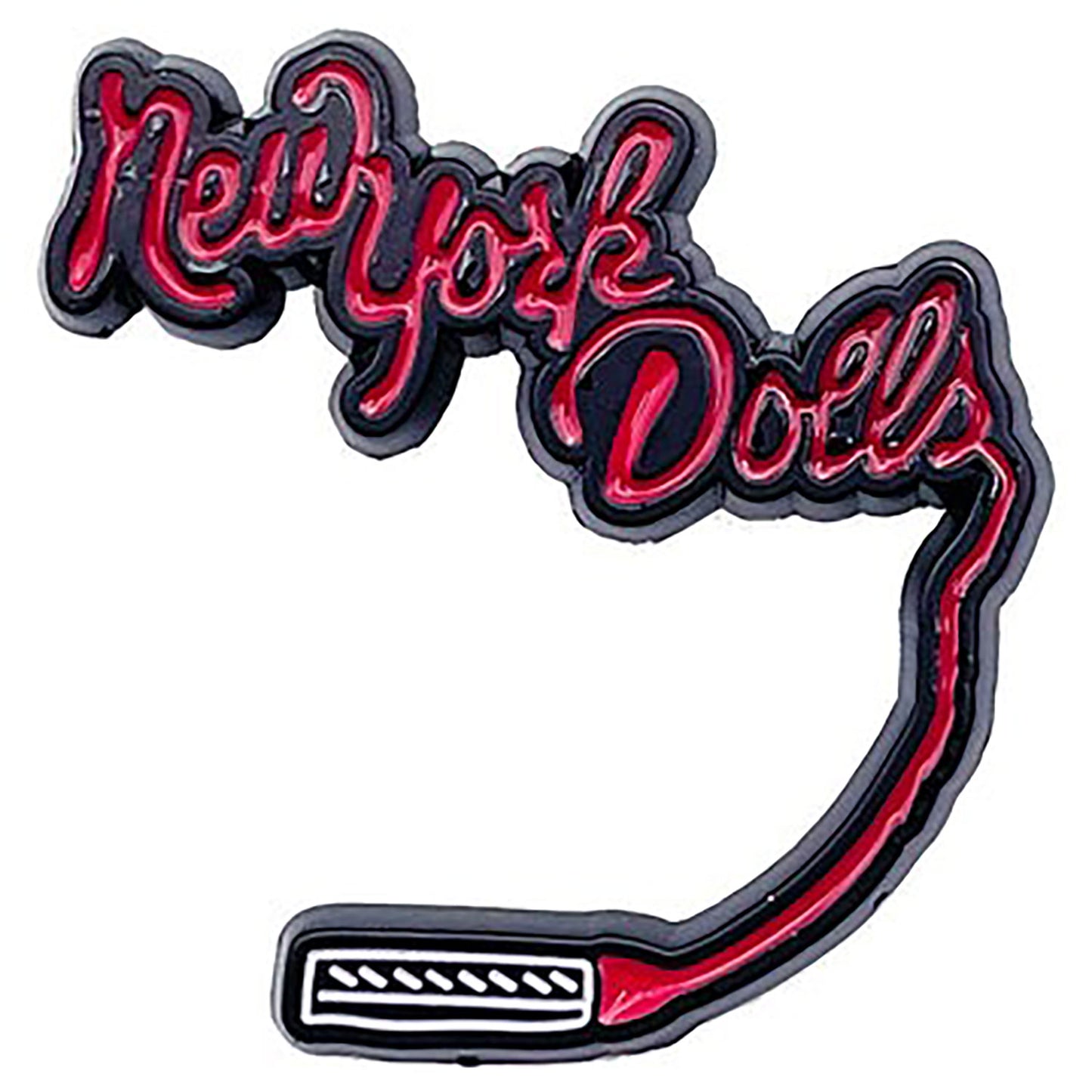 New York Dolls Logo Pewter Pin Badge Back