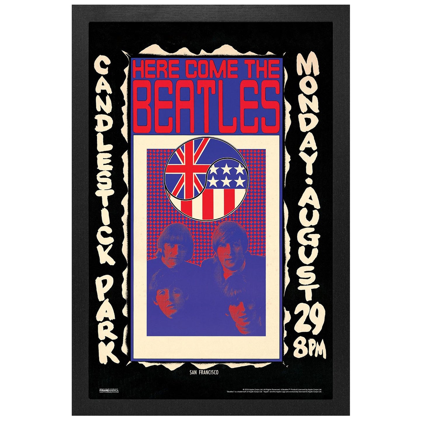 Beatles Candlestick Park Concert Framed Wall Art Front