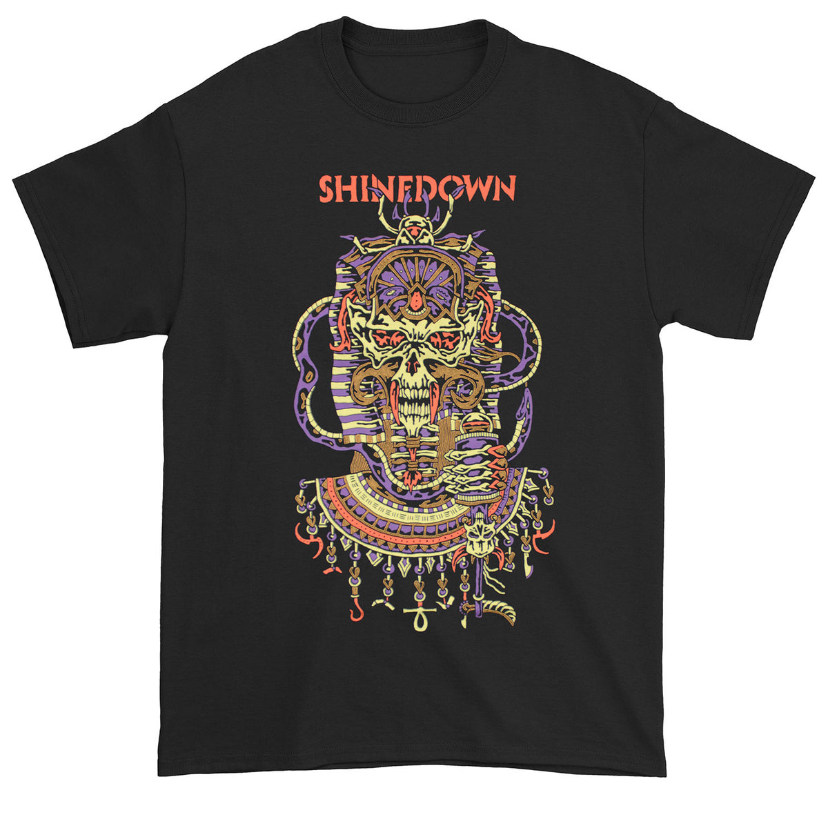 Shinedown Planet Zero Skull Art & Logo T-shirt Front